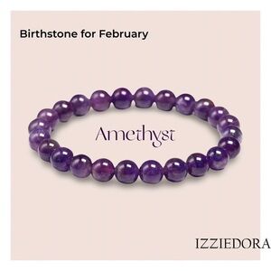 February Birthstone Amethyst Natural Gemstone bracelet Aquarius